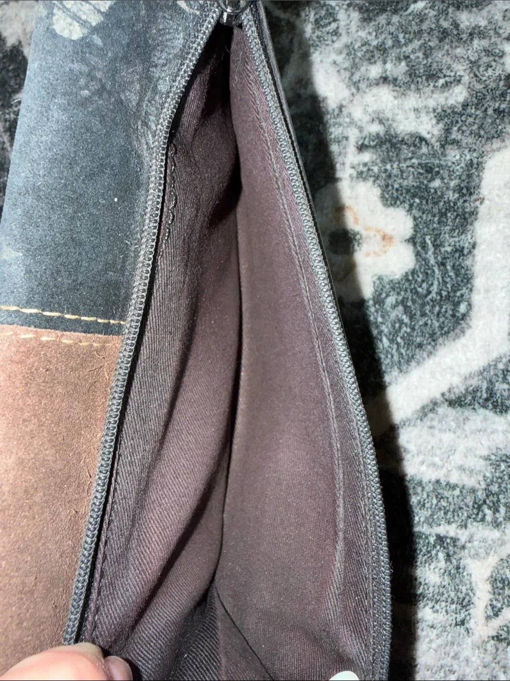 Fossil Patchwork Floral Leather Wallet - Black and Brown